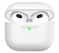 AhaStyle Coque AirPods 3, Étui en Silicone Souple Protection AirPods 3rd Housses Antichoc Intégrales pour Apple AirPods 3ᵉ Génération 2021 (Blanc, sans Mousqueton)