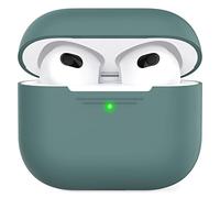 AhaStyle Coque AirPods 3, Étui en Silicone Souple Protection AirPods 3rd Housses Antichoc Intégrales pour Apple AirPods 3ᵉ Génération 2021 (Pine Green, sans Mousqueton)