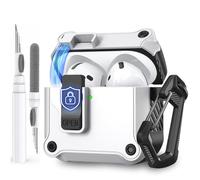 AhaStyle Coque AirPods 4 (2024) avec Automatique Clip de Verrouillage Sécurisé Etui pour AirPods 4ème Génération avec Kit Nettoyage Housse de Protection Anti-Chocs pour Apple AirPods 4 Etui de Charge