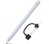 AHASTYLE Coque Apple Pencil 1ère Génération, Anti-Dérapante Silicone Case Cover Protection Apple Pencil 1st Génération [Kit d'attache D'adaptateur de Câble Ajouté] (1 Pack, Bleu Clair)