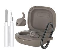 AhaStyle Coque en silicone pour Beats Powerbeats Fit (2025) avec kit de nettoyage et mousqueton [logo supérieur visible] Coque de protection complète antichoc compatible avec Beats Powerbeats Fit 2025