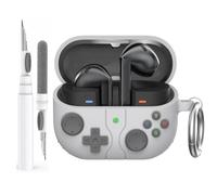 AhaStyle Coque Samsung Galaxy Buds 3 FE (2025) / Galaxy Buds3 / Galaxy Buds3 Pro (2024) Console de Jeu Rétro Silicone Souple Etui Housse Compatible avecSamsung Galaxy Buds3 Série (Gris Clair)