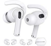 AhaStyle Crochets d'oreille AirPods 3 en Silicone Souple【Pochette de Rangement Ajoutée】 2 Paires Cover-Oreilles Antidérapants Accessoires Compatible avec Apple AirPods 3 (Grand & Petit, Blanc)
