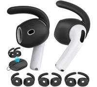 AhaStyle Embouts D'oreille pour AirPods 4ème Génération (2024) 【Pochette de Rangement Ajoutée】3 Paires S/M/L Silicone Embouts de Remplacement Antidérapants Compatible avec Apple AirPods 4th Gen (Noir)