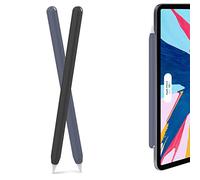 AHASTYLE Étui Case Cover pour Apple Pencil 2nd Génération & Apple Pencil Pro (2024) Silicone Ultra Fine Apple Pencil Case Compatible avec Charge Magnétique et Double Tap (Noir & Bleu Nuit)