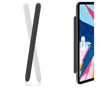 AHASTYLE Silicone Coque pour Apple Pencil 2nd Génération, 2 Pack Ultra Fine Apple Pencil Étui Case Compatible avec Apple Pencil 2e Génération, iPad Pro 11/12,9 2021/2020/2018 (Blanc + Noir)