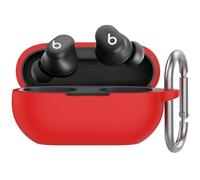 AhaStyle Silicone Coque pour Beats Solo Buds (2024) [Mousqueton en Métal Ajouté] Étui Protection Anti-Rayures Antichoc Housse pour Beats Solo Buds 2024 Étui de Chargement (Rouge)