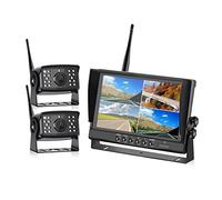 AHD 9 Moniteur de voiture sans fil de pouce 4CH Quad DVR Dash Moniteurs Affichage IPS Écran Video Recorder Camion WiFi Caméra de véhicule Backup(Monitor and 2Camera)