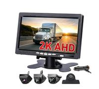 AHD - Moniteur Voiture avec Écran IPS 7 Pouces, Caméra, Système Stationnement avec Allume-Cigare, Câble 8M, pour Pickups, Camping-Car, Caméras De Recul(with 899 1080P Cam)