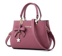 AHDA Sac à bandoulière en cuir pour femmes, sac à main en PU (Rubber Pink)