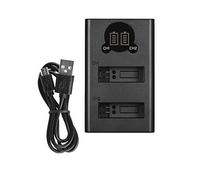 AHDBT-901 ADBAT-001 Chargeur de batterie double canal avec écran LCD Micro-USB USB-C pour GoPro Hero 9 Hero 10 Noir