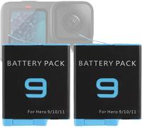 Ahdbt-901 Lot De 2 Batteries De Rechange 1800 Mah Pour Caméra Gopro Hero 9 / Hero 10 / Hero 11 / Hero 12 Batterie Supplémentaire Avec Chargeur ¿Deux Piles¿