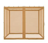 AHDFY Moustiquaire pour Tonnelle 4 Portes avec Double Fermeture Éclair - Écran Anti-Moustiques pour Pergola, Polyester Résistant, Bordure 300D Oxford, avec 48 Crochets,Marron,10x10FT/3x3M