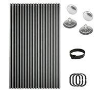 AHDFY Rideau de Porte Accordéon Occultant Magnétique - Rideau Separation de Piece en Lin Épais pour Placard, Couloir, Espace Privé Rideaux Occultants Porte Interieur,Gray no Rod,W:80cm/31in