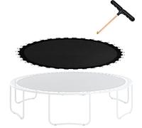 AHDFY Toile Trampoline, Tapis De Saut De Rechange pour Trampoline Exterieur Ø 244/305/366/427/488cm, Coudre 8 Fois Tapis Trampoline, Résistant à l'eau, Résistant Aux UV,305cm 64 Rings