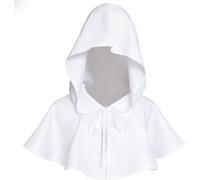 AHDMR Cape à Capuche Courte Halloween Manteau Cape du Faucheur Costume de Vampire Sorcier Magicien Médiévale Cape d'Halloween Déguisement Cosplay Masquerade Soirées Vénitienne Carnaval pour Adultes