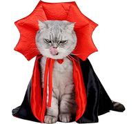 AHDMR Cape d'halloween pour Chat Chien Costume Halloween pour Animal de Compagnie Tenue de Vampire Sorcier Diable Manteau de Cosplay Noël Déguisement Carnaval Mascarade Décor Halloween pour Animaux