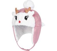 AHDMR Chapka Bébé Garçon Fille 6-18 Mois Chapeau de Trappeur Doublure en Pluche Chaud Bonnet d'hiver Russe Antlers Mignon Chapeau de Chasse avec Rabat d'oreilles Douce Cagoule en Plein Air Coup-Vent