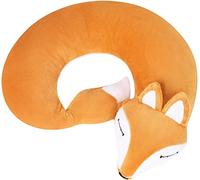 AHDMR Oreiller de Voyage Renard Mignon Coussin de Nuque Voyage Enfant Adulte U-Oreiller de Soutien du Cou Confortable Coussin Cervical Ergonomique Cale Nuque Avion Voiture Oreiller de Sommeil Bureau