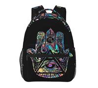 Ahdyr Adultes Léger Abstrait Fatima Hamsa All Seeing Eye Art Sacs à Dos Grande Capacité Cartable avec Bretelles Réglables pour Trekking en Plein Air Vélo