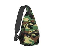Ahdyr bandoulière pour femme et homme polyvalent antivol, sac à bandoulière, sac à dos de randonnée en plein air, outils, vert foncé noir camouflage Camo Art Crossbody Daypacks Che