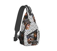 Ahdyr bandoulière pour homme femme multifonction antivol cartable sacs de voyage dos dos dos, rottweilers et chardons chien art épaule sac à bandoulière poitrine pack
