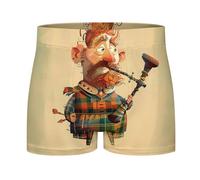 Ahdyr Boxer pour Homme, sous-vêtement évacuant l'humidité avec Ceinture Confortable, Motif Cornemuse écossaise, sous-vêtement Extensible