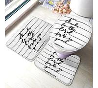 Ahdyr Citation Lot de 3 Tapis de Bain Give Thanks to The for He is Good Word Tapis de Salle de Bain Grand Tapis Couvercle de siège de Toilette Tapis antidérapant Tapis antidérapant