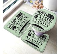 Ahdyr Citation Lot de 3 Tapis de Bain Votre Mot est Une Lampe pour Mes Pieds Tapis de Salle de Bain Grand Tapis Couvercle de siège de Toilette Tapis antidérapant Tapis antidérapant