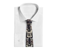 Ahdyr Cravate « J'aime le bouledogue français » pour homme, fine, en soie, tendance, pour les affaires et les mariages.