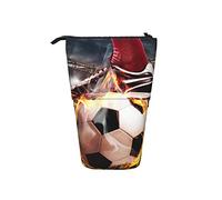 Ahdyr Décider Balle Football Debout télescopique Toile Pochette à Crayons avec Fermeture à glissière Papeterie étui à Crayons pour Filles Femmes garçons