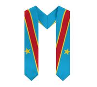 Ahdyr Écharpe de remise de diplôme avec drapeau du Congo, châle, écharpe légère pour étudier à l'étranger, cadeau de remise de diplôme