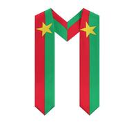 Ahdyr Écharpe de remise de diplôme avec le drapeau du Burkina Faso, châle, écharpe légère pour étudier à l'étranger, cadeau de remise de diplôme