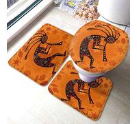 Ahdyr Ensemble de Tapis et salleFaith 3 pièces Le Mot Faith écrit à l'aquarelle et aux Gouttes de Peinture Bain Douche en Forme de U Couverture de Couvercle de Toilette