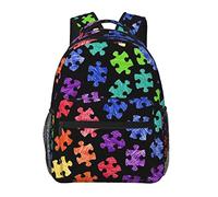 Ahdyr Hommes et femmes léger coloré motif de sensibilisation à l'autisme sac à dos décontracté grande capacité sac à dos avec bretelles réglables pour salle de sport vélo d'affaires