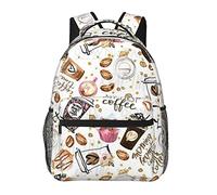 Ahdyr Hommes Femmes Durable Polyester Café Noix Lait Jus Art Sac À Dos Grande Capacité Bookbag Avec Fermetures À Glissière Lisses pour Escalade Pique-Nique Vélo
