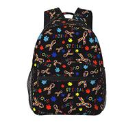 Ahdyr Hommes Femmes Polyester Durable Sensibilisation À L'autisme Spécial Amour Sac À Dos Grande Capacité Cartable Avec Fermetures À Glissière Lisses Pour Escalade Pique-Nique Vélo