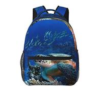 Ahdyr Hommes Femmes Polyester Durable Tortues de Mer Géantes Art Sac à Dos Grande Capacité Sac à Bandoulière avec Fermetures à Glissière Lisses pour Randonnée Travail Marche Cyclisme