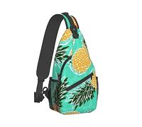 Ahdyr Hommes Sling dos Pliable Durable Épaule Bandoulière Sac Poitrine Pack Pin Vert Menthe Peinture Anti Vol Polyvalent dos Avec Bandoulière Réglable