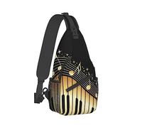 Ahdyr Hommes Sling Épaule dos Pliable Pratique Épaule Poitrine Sac À Bandoulière Roman Note De Musique Imprime Anti Vol dos Messenger Sac Avec Bandoulière Réglable