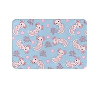 Ahdyr Mignon Axolotl Bubble Paillasson Doux Antidérapant Intérieur Paillasson Absorbant Tapis De Sol Anti-Taches Intérieur Tapis De Sol 23,6x15,7 Pouces pour La Maison Entrée Patio