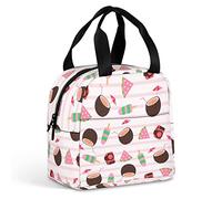 Ahdyr Motif d'été avec caméra Sac à lunch isolé Sacs fourre-tout isothermes réutilisables avec poche pour travail Pique-nique Voyage Bureau Plage Hommes Femmes