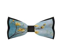 Ahdyr Nœud papillon à fleurs jaunes dans un vase pour homme, pour fête de mariage