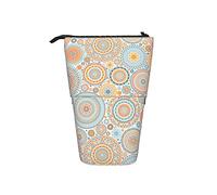 Ahdyr Pouf Boho Debout Télescopique Toile Crayon Poche avec Fermeture À Glissière Papeterie Crayon Cas pour Filles Femmes Garçons