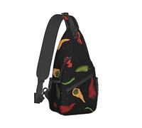 Ahdyr Sac à bandoulière pour homme dos pliable respirant bandoulière poitrine dos rouge vert piment art antivol dos polyvalent sacs fourre-tout bandoulière
