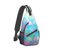Ahdyr Sac à bandoulière pour homme dos pliable Respirant Bandoulière Poitrine dos Sparking Sirène Écailles de poisson Art Antivol dos polyvalent Sacs fourre-tout bandoulière
