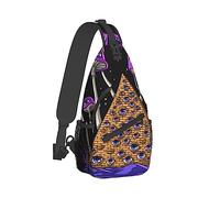 Ahdyr Sac à bandoulière pour homme dos pliable respirant Poitrine Sling Sacs à dos d'épaule Sacs Trippy Champignons magiques Univers Art Polyvalent Antivol dos dos