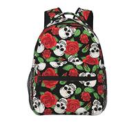 Ahdyr Skull Head Rose Motif Floral Sac À Dos Léger Anti-Vol Sac À Bandoulière Polyvalent Grande Capacité Voyage Randonnée Sac À Dos Avec Bretelles Rembourrées