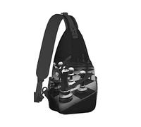 Ahdyr Sling Backpack Travel Randonnée Daypack 3d-Black-White-Chess-Battle Rope Crossbody Sac à bandoulière
