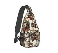 Ahdyr Sling Backpack Voyage Randonnée Daypack Elk-Camo-Deer-Floral Corde Crossbody Sac à bandoulière